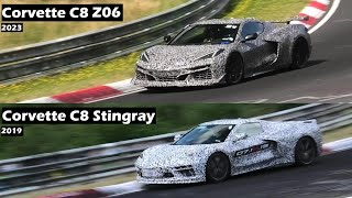 Corvette C8 ZO6 vs Corvette C8 Stingray  Sound Comparison at the Nurburgring [upl. by Erdnad]