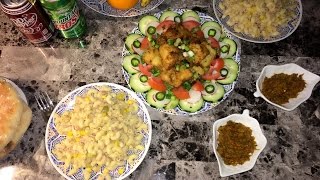 مائدة غذاء بالسمك و بعض السلطات  Recette facile poisson et salade  Easy recipe of fish and salad [upl. by Thaxter]