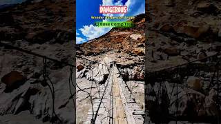 Crossing World Most Dangerous Suspension Bridge  K2 Base Camp Trek  Sub sa purana pull  Darya [upl. by Feliks]