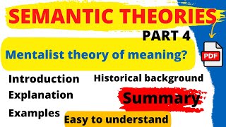 Mentalist theory  mentalist theory of meaning  semantics  linguistics  Urdu Hindi [upl. by Eetsirk960]