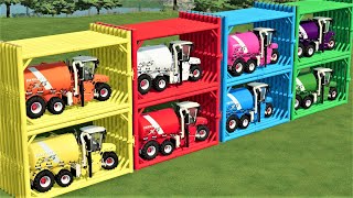 BIG GARAGE OF COLORS  TRANSPORTING amp HARD PARALLEL PARKING w 5x5 HYDRO TRIKE  Farming Simulator 22 [upl. by Allicerp]