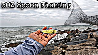 THIS is why you should throw BIG spoons when JETTY FISHING Tips amp Tricks for JETTY Fishing [upl. by Euqinwahs]