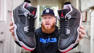 HOW GOOD ARE THE JORDAN 4 BRED REIMAGINED SNEAKERS Early In Hand amp On Feet Review [upl. by Nattie]