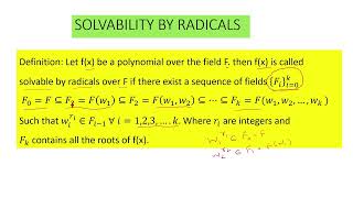 Solvability by radicals [upl. by Haroun996]