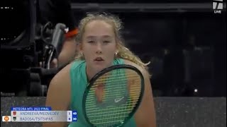 16 yo Mirra Andreeva  Medvedev match point vs Paula Badosa  Tsitsipas World Tennis League [upl. by Notpmah]