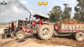 Tractor Stunt  MF 385  Tractor Fail Complication  Soil loaded Trolley  Punjab Tractors [upl. by Deckert]