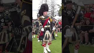 Drum Major leads the Lonach pipeband marchingband during 2023 Dufftown highlandgames shorts [upl. by Therese]