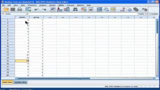 Median Test  SPSS part 1 [upl. by Orvas826]