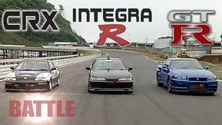 ENG CC Spirits Integra R vs Nissan GTR R34 vs KShift CRX HV45 [upl. by Worthy824]