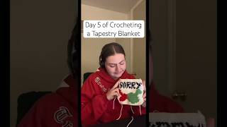 Day 5 of Crocheting Tapestry Blanket crochet fabricart content yarn jessicrochetstudio [upl. by Ocirema]