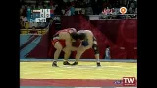 Alireza Heydari IRI vs Taimuraz Tigiev KAZ  96 kg  2006 Asian Games [upl. by Harve760]