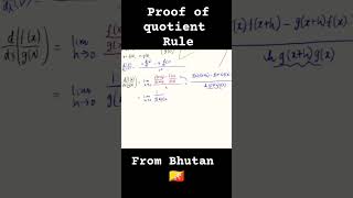 Quotient rule proof mathematics maths dailyconcepts education dtu bhutan [upl. by Agiaf]