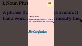 Noun Phrase in english grammar grammar trending shortsvideo [upl. by Coco]