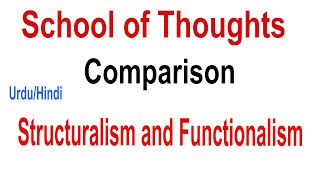 Difference Between Structuralism and Functionalism Schools of Psychology UrduHindi [upl. by Ecinahc]