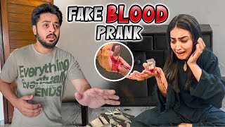 FAKE BLOOD PRANK ON HUSBAND 😱  Areeb Ko Bht Gussa Agya 😡 [upl. by Niela]