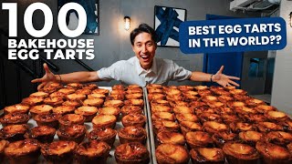 100 Egg Tarts Challenge at Bakehouse Hong Kong  WE FOUND THE BEST EGG TART in the World [upl. by Jaquelyn]