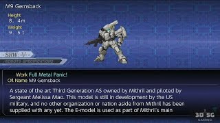 Ally M9 Gernsback Mao Full Metal Panic  Super Robot Wars V [upl. by Mag]