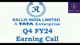 Rallis India Q4FY24 Earnings Call Part1 Rallis India Q4 Concall [upl. by Ethe406]