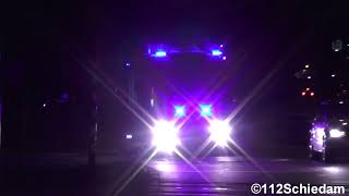 Brandweer Schiedam TS0431 met spoed naar een COMeting in Schiedam [upl. by Asert]