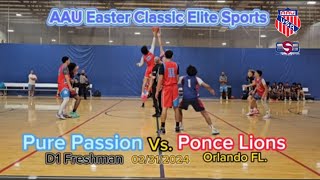 Intense Matchup Freshman Division 1 AAU Basketball Tournament  Pure Passion🏀 vs Ponce Lions🦁 [upl. by Nelyag469]