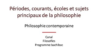 Résumé de la Philosophie contemporaine [upl. by Wadlinger]