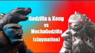 Godzilla amp Kong vs MechaGodzilla claymation [upl. by Agnot]