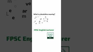 Diction  Denotative Meaning  FPSC English Lecturer  Past Paper Lecturer English FPSC [upl. by Ivatts]