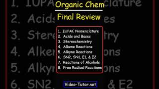 Organic Chemistry 1 Final Exam Review [upl. by Minta]