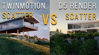 Twinmotion Scatter Tool VS D5 Render Scatter Tool [upl. by Morissa667]