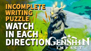 Incomplete writing Puzzle Genshin Impact Watch in each direction [upl. by Trilbie]