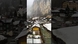 Winter in Lauterbrunnen Switzerland  snow in Lauterbrunnen swissvillage lauterbrunnen shorts [upl. by Rol]