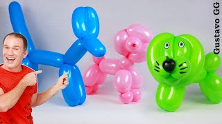 4 IDEAS 👍 COMO HACER UN PERRO CON UN GLOBO ✨ globoflexia y figuras con globos ✨ perrito de globo [upl. by Etteve]