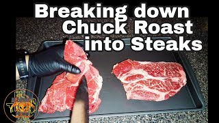 Breaking down Chuck Roast into Steaks chuckeye denversteak chuckroast grillingsteak [upl. by Mode]