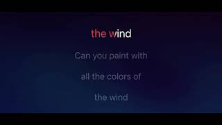 Colours of the wind karaoke mmoF male key by Vanessa Williams lyrics [upl. by Loomis]