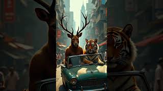 Tiger amp Deer with holiday 🤔🤔 shorts viral shortsviral [upl. by Idas]