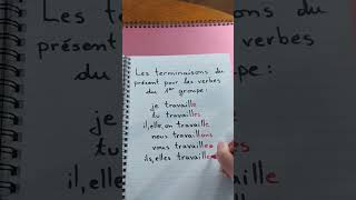 Les terminaisons du présent v du 1er groupe apprendrelefrancais français french learnfrench [upl. by Frasquito]