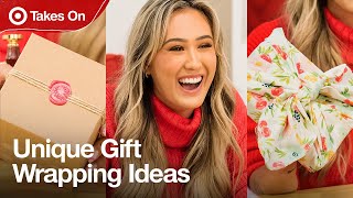 5 Easy amp Unique Gift Wrapping Ideas Everyone Should Try Ft LaurDIY  Target Takes On [upl. by Orlantha]