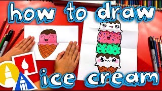 How To Draw An Ice Cream Tower Folding Surprise [upl. by Neukam]