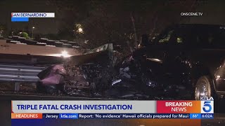 3 dead 2 hurt after violent 4car crash in San Bernardino [upl. by Adnamas837]