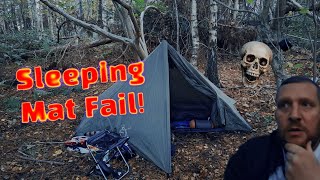 My Sleeping Mat Failed Again A Tough Solo Wild Camp In The Woods [upl. by Amoakuh]