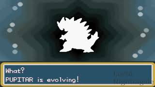 Pokemon Fire Red Larvitar Evolves to Pupitar and Tyranitar with Rare Candy [upl. by Hpeosj25]