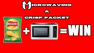 Microwaving a crisp packet It goes kind of wrong D [upl. by Airtemad]