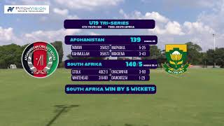 Live Cricket  U19 TriSeries  South Africa vs Afghanistan  Match 6 [upl. by Ttik158]