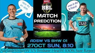 Womens Big Bash League 2024 1st Match Adelaide Womenvs BrisbaneHeat Women Match Prediction cricket [upl. by Anehs]