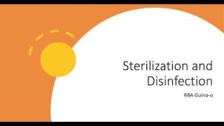 Sterilization and Disinfection [upl. by Yreffeg397]