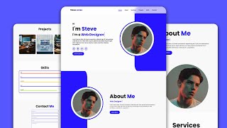 Build a Responsive Complete Personal Portfolio Website using HTML amp CSS amp Javascript [upl. by Eikkin]