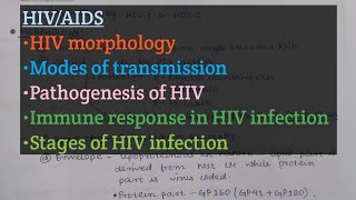 HIV  AIDS part1  Morphology of HIV  Pathogenesis  Immune response in HIV infection [upl. by Downe372]