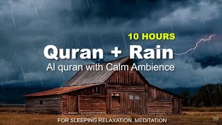 Quran  Rain 10 hours of beautiful calm Quran recitation with rain nature for sleeping relaxation [upl. by Nivla499]