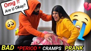 Having BAD PERIOD CRAMPS To See How my Husband Reacts CUTE REACTION Prank [upl. by Enois149]