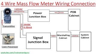 4 wire Mass Flow meter wiring Connection Detail in Hindi  Instrument Guru [upl. by Landrum]